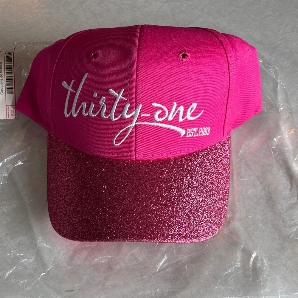 Thirty-One Pink Glitter Baseball Hat